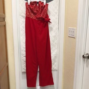 Mi ami red maxi jumpsuit